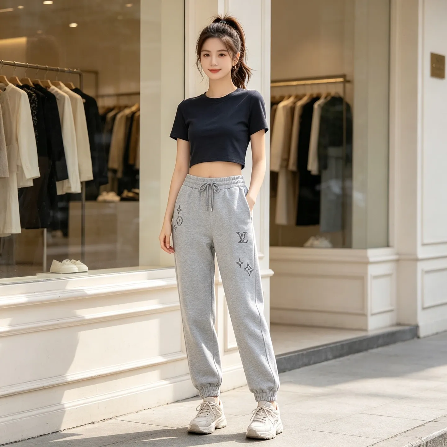 Louis Vuitton sketchy presbyopic embroidered trousers
